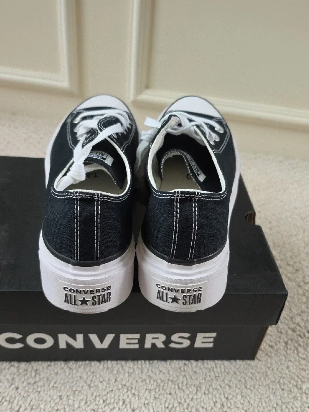 Converse Black and White Low-Top Platform Sneakers